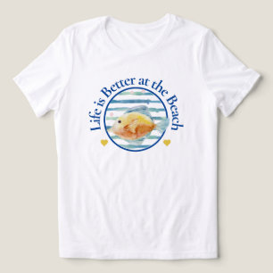 Livet bättre vid stranden, tropisk fisk, T-Shirt