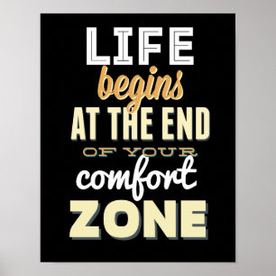 Livet begin Vintage Typography Inspirational Poste Poster
