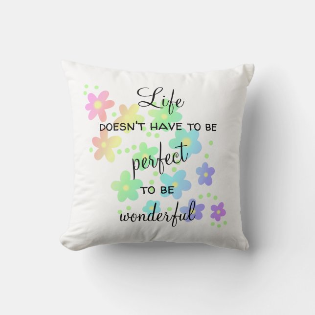 Livet behöver inte vara Perfekt Rainbow Kudde (Framsida)