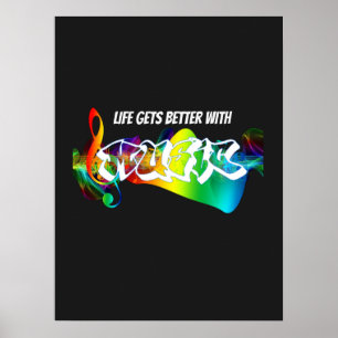 Livet blir bättre med musik poster