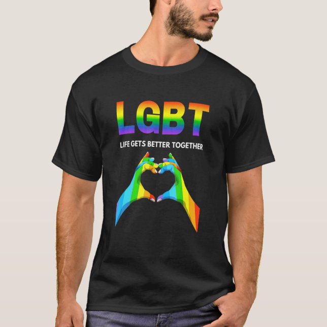 Livet blir bättre tillsammans Pride Gay T Shirt (Framsida)
