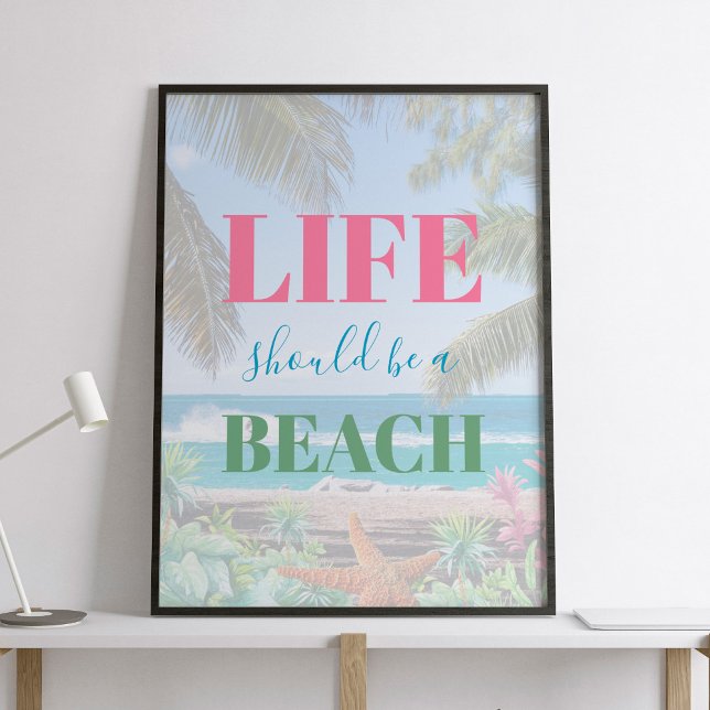 Livet borde vara en strandtypografi poster (Skapare uppladdad)