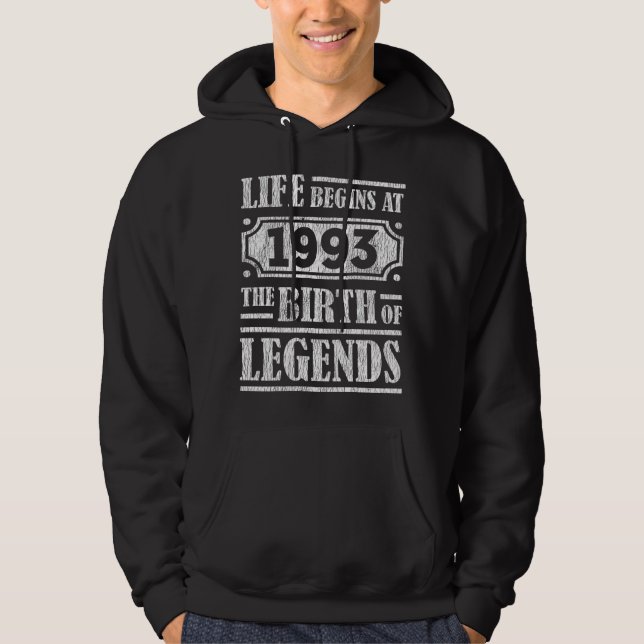 Livet började 1993 vid födseln av Legend 28:e föde Hoodie (Framsida)