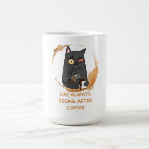 livet börjar alltid efter kaffe kaffemugg