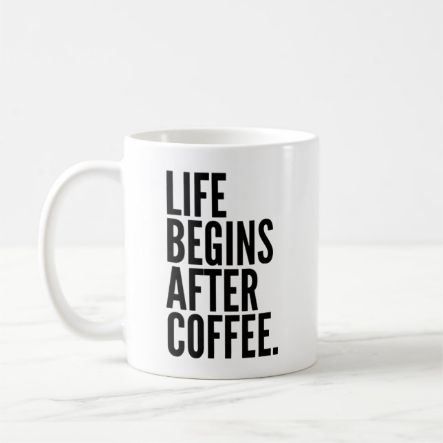 Livet börjar efter Coffee Mugg (Vänster)