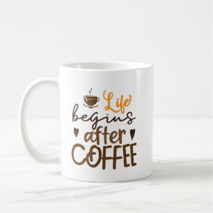 Livet börjar efter kaffe Coffee Gift Idea Kaffemugg