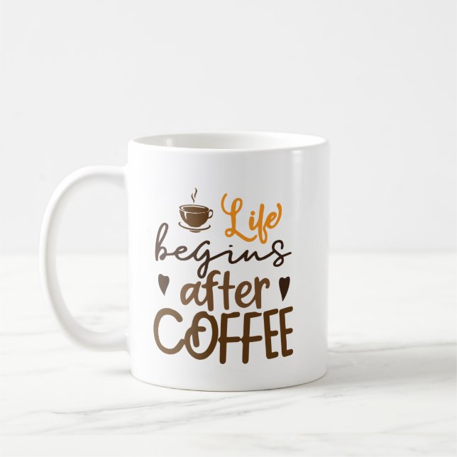 Livet börjar efter kaffe | Coffee Gift Idea Kaffemugg (Vänster)
