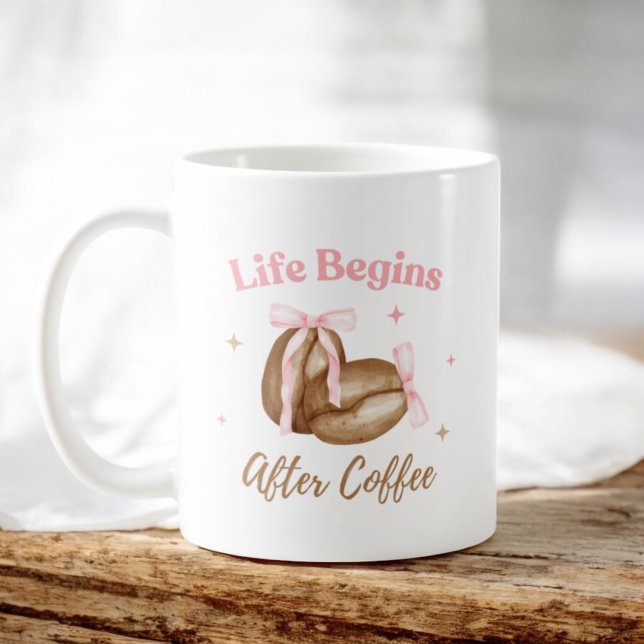 Livet börjar efter kaffe Coquette Coffee Älskare Kaffemugg (Skapare uppladdad)