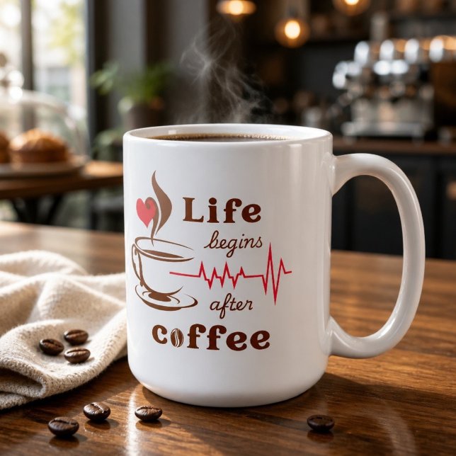 Livet Börjar Efter Kaffe Kaffemugg (Skapare uppladdad)
