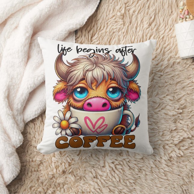 Livet Börjar Efter Kaffe  Kudde (Filt)
