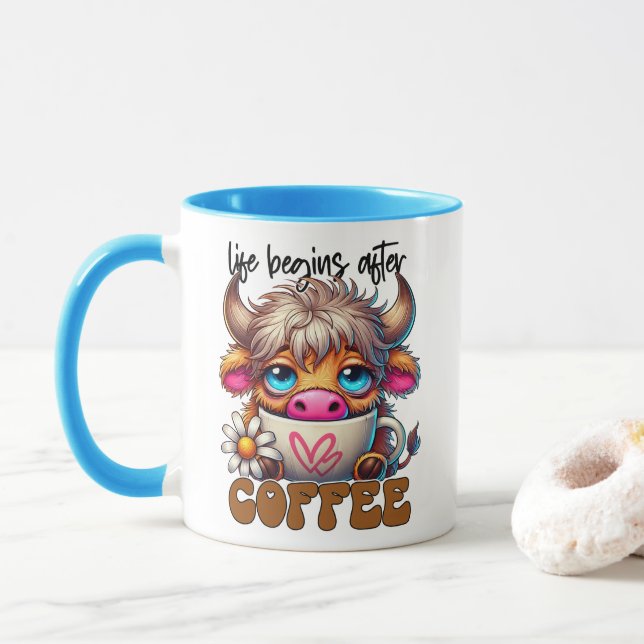 Livet Börjar Efter Kaffe  Mugg (Med munk)