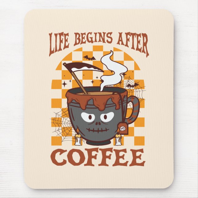 Livet börjar efter kaffe musmatta (Framsidan)