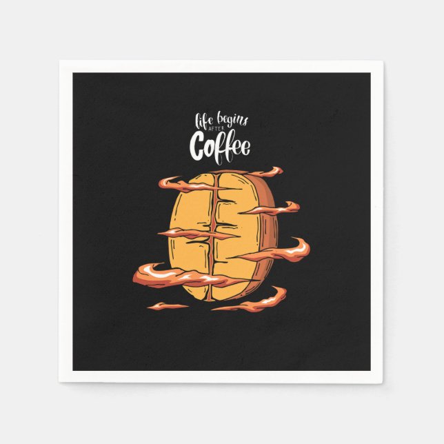 livet börjar efter kaffe pappersservett (Framsidan)