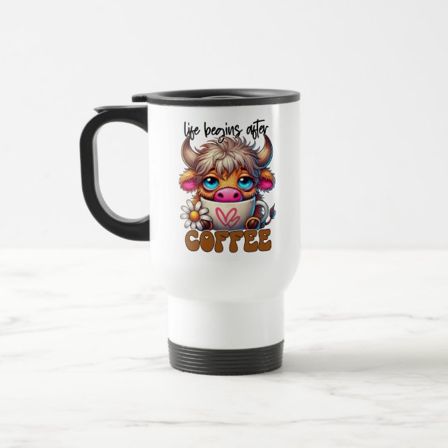 Livet Börjar Efter Kaffe  Resemugg (Vänster)