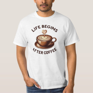 Livet börjar efter kaffe - Retro-kaffe Älskare T Shirt
