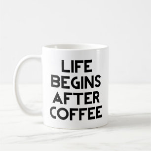 Livet börjar efter kaffekaffe Mugg