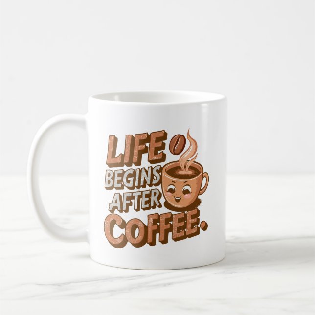 Livet börjar efter kaffet Mugg (Vänster)