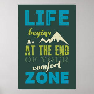 Livet börjar inspirationsincitattypografi Poster