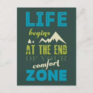 Livet börjar inspirationsincitattypografi Skriv ut Vykort