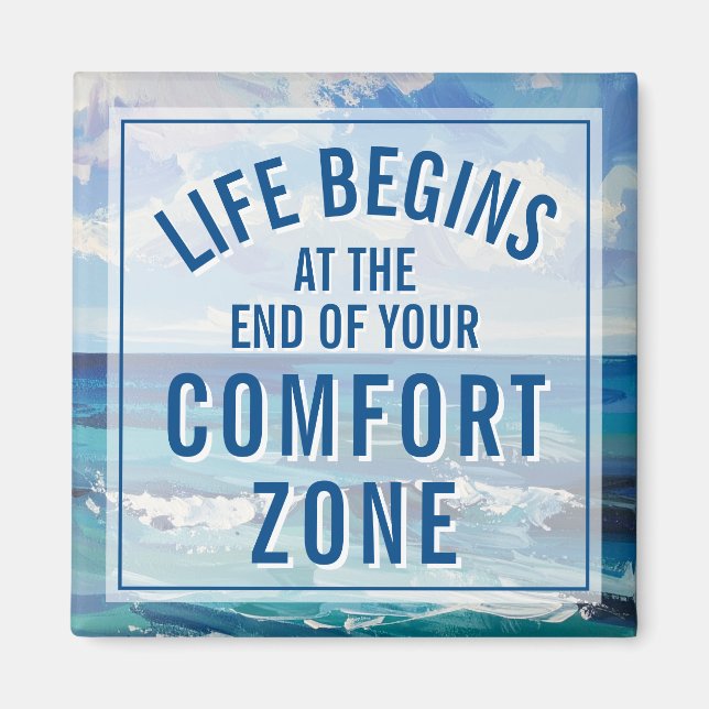 Livet Börjar Med Inspirerande Motiverande Citat Magnet (Framsidan)
