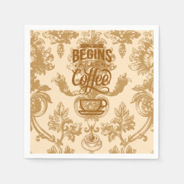 Livet börjar med kaffe pappersservett