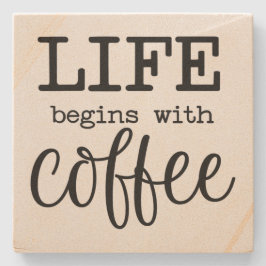 Livet börjar med kaffe - stenunderlägg