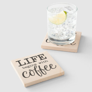 Livet börjar med kaffe - stenunderlägg