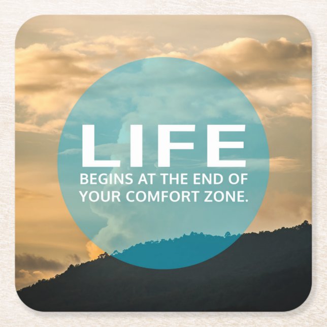 Livet börjar underlägg papper kvadrat (Framsidan)