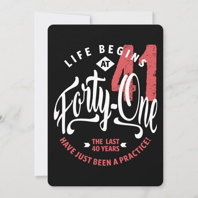 Livet börjar vid 41 | 41:a födelsedagen inbjudningar (Framsida)