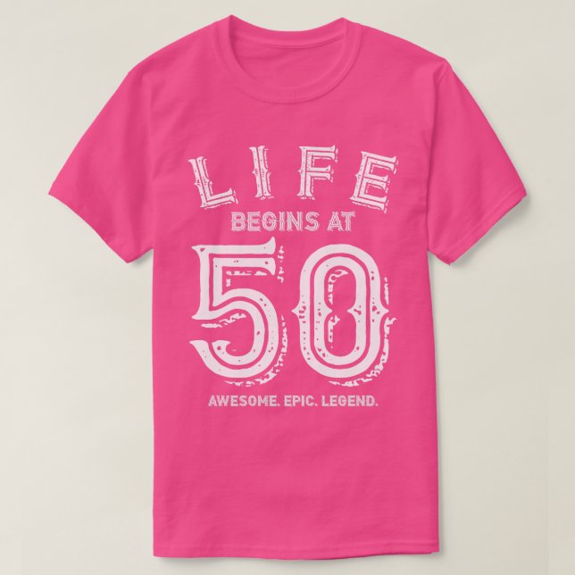 Livet börjar vid 50 3 t shirt (Design framsida)