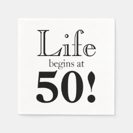 Livet börjar vid 50 svarta coolor pappersservett