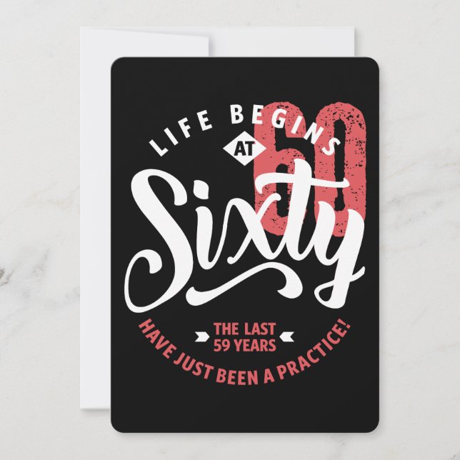 Livet Börjar vid 60 | 60-årsdag Kort (Framsida)