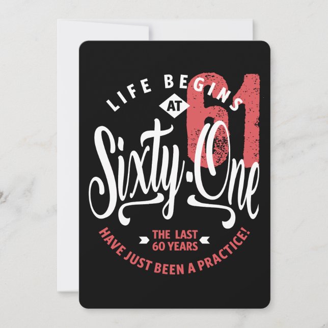 Livet börjar vid 61 | 61:a födelsedagen inbjudningar (Framsida)