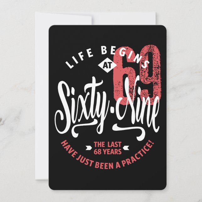 Livet börjar vid 69 | 69:e födelsedagen kort (Framsida)