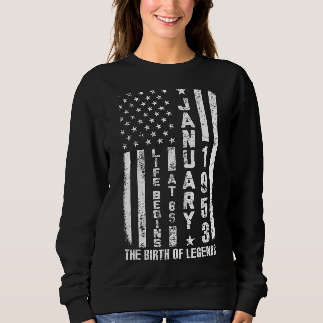 Livet börjar vid 69 födslar i januari 1953 t shirt (Framsida)