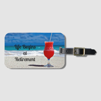 Livet börjar vid Pension - Frosty Drink på Beach Bagagebricka