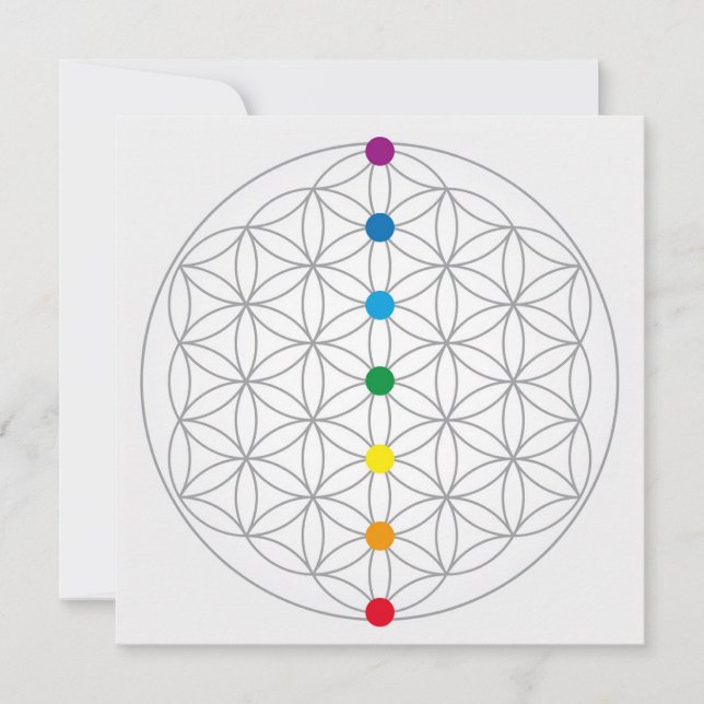 Livet Design och 7 Chakras Rainbow Färg Julkort (Framsida)
