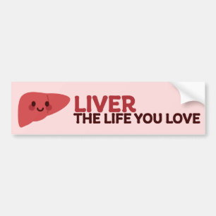 Livet du Kärlek - Cute Liver med en sjömil Bildekal
