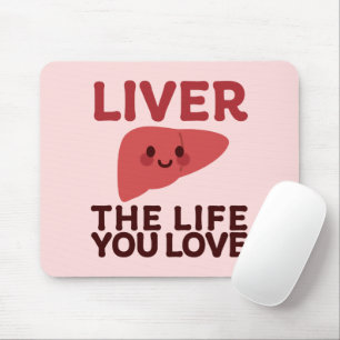 Livet du Kärlek - Cute Liver med en sjömil Musmatta