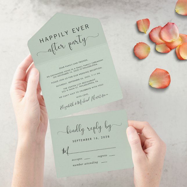 Livet Efter Bröllopet Fest Sagegrön Bröllopsfest (Skapare uppladdad)