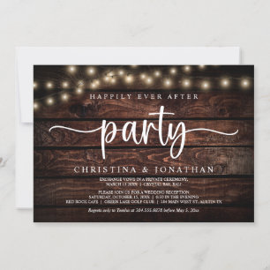 Livet Efter Detta-fest, String Lights Elopement Inbjudningar