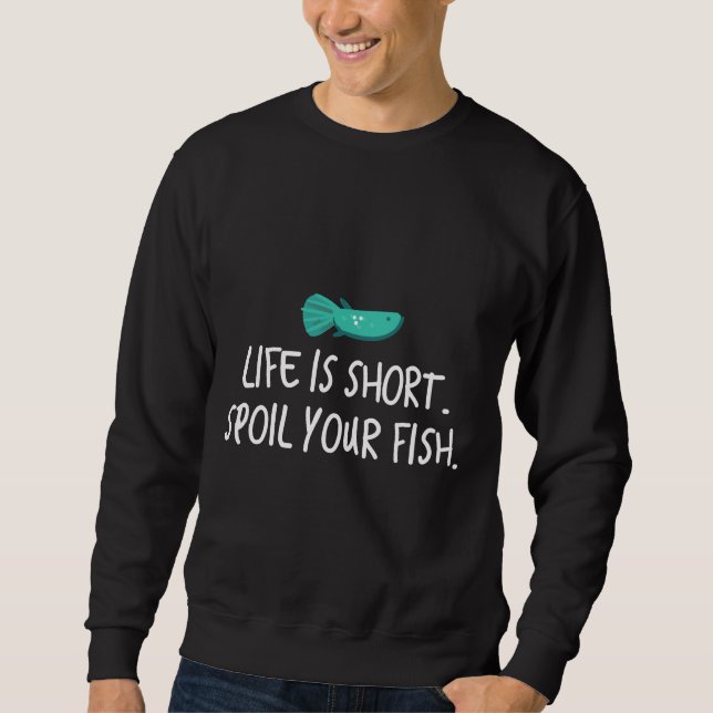 Livet förstör din fisk i Kort Lång Ärmad Tröja (Framsida)