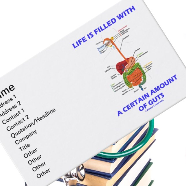 Livet fylls med en viss mängd tarmar visitkort (Business card for medical practitioners who know that "Life Is Filled With A Certain Amount Of Guts")