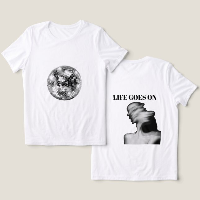 Livet går på grafik T-Shirt (Design fram och bak)