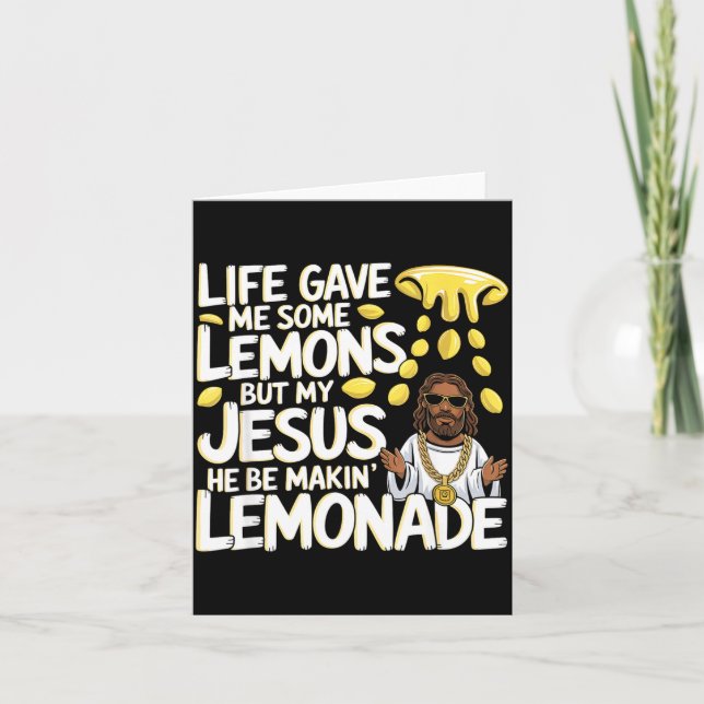 Livet Gav Några Citroner Jesus Tro Design Kort (Framsida)