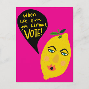 Livet Ger Dig Citron Rösta 2024 Val Cute Sverige Vykort