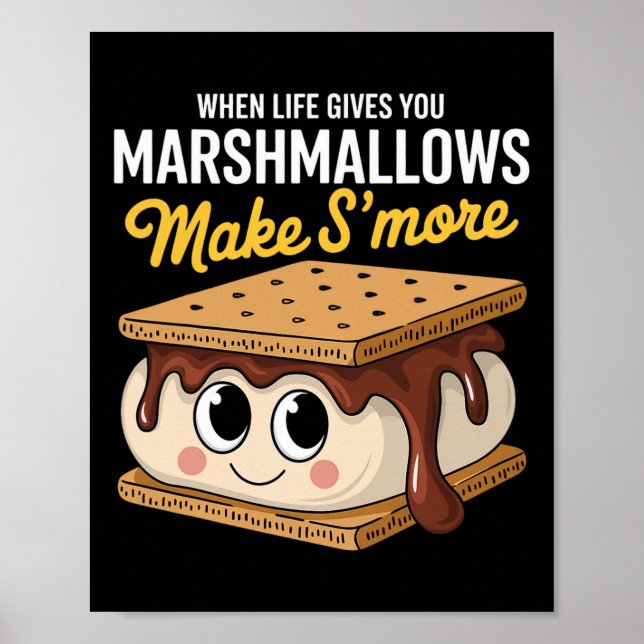 Livet Ger Dig Marshmallows Camping Smores Kawaii  Poster (Framsidan)