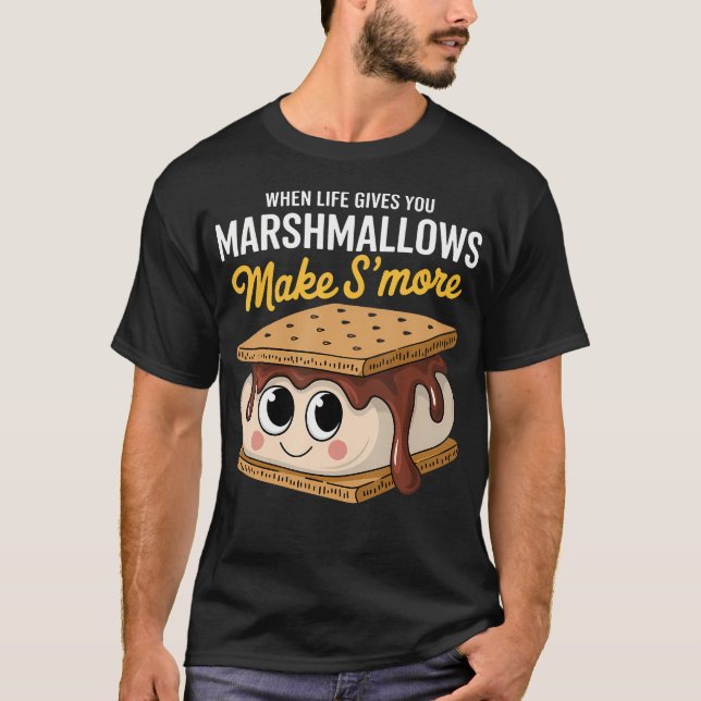 Livet Ger Dig Marshmallows Camping Smores Kawaii  T Shirt (Framsida)