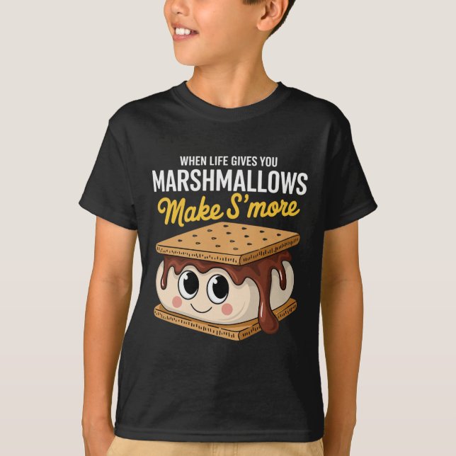 Livet Ger Dig Marshmallows Camping Smores Kawaii  T Shirt (Framsida)