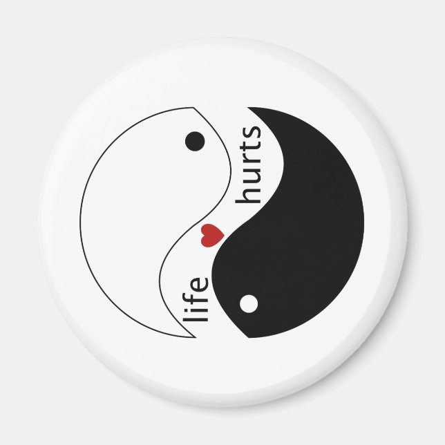 Livet gör ont, hjärta, yin-yang Balanserade krafte Magnet (Framsidan)